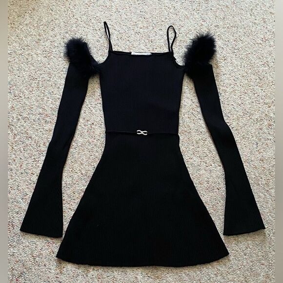 MACH & MACH Feather-Embellished Off-The-Shoulder Minidress size XL - Picture 5 of 15